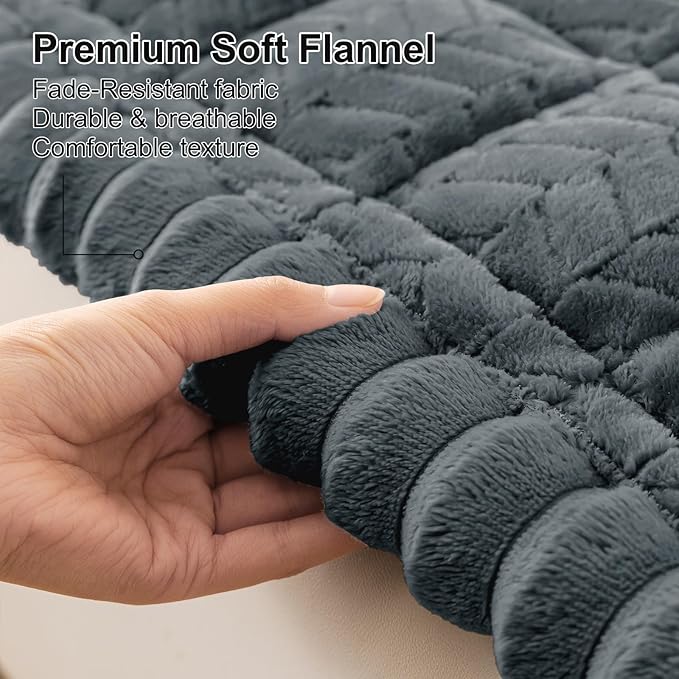 Smiry Non Slip Couch Armrest Covers for Dogs, Fuzzy Pet Couch Arm Covers for Sofa Pet Friendly, Soft Sofa Slipcovers Recliner Chair Arm Protector Washable (Dark Grey, 27.6" x 27.6")