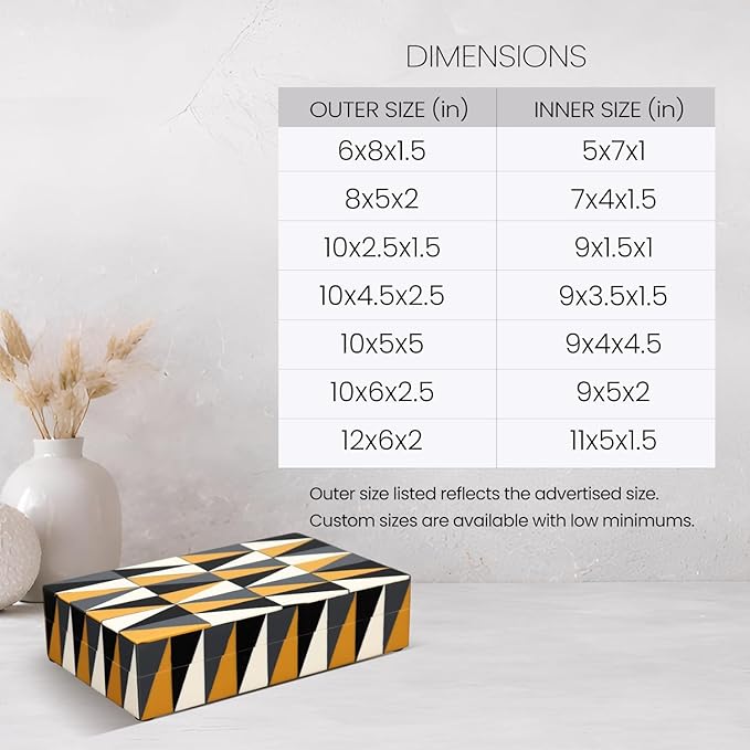 Handicrafts Home Large Decorative Storage Box with Lid, Coffee Table Storage Box, Decorative Remote Control Holder, Keepsake Storage Box for Living Room & Shelf Decor, Puzzle Guild 12 x 6 x 2