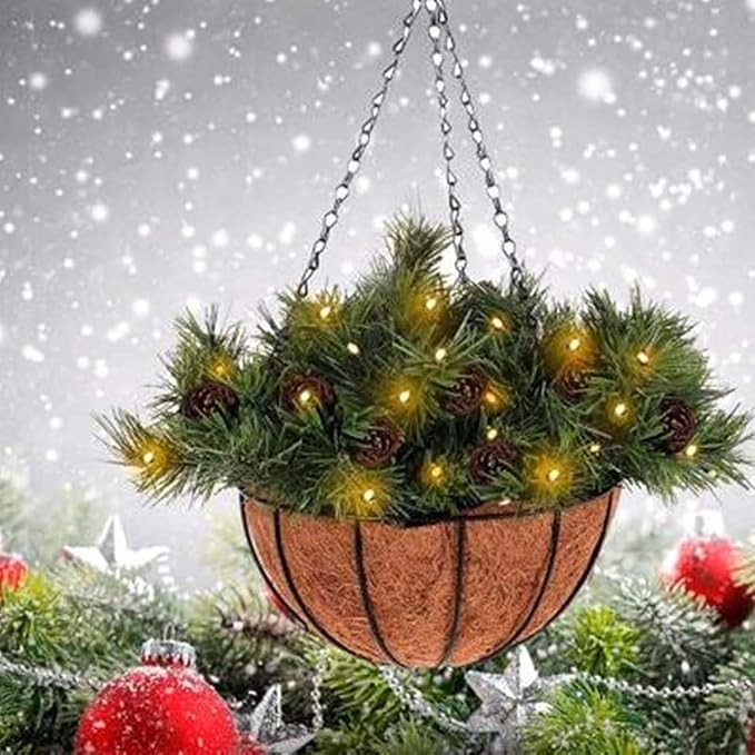 Hanging Baskets for Plants Outdoor, 10 Inch Hanging Planters with Natural Coconut Liner, Metal Hanging Flower Pots for Indoor, Outdoor, Round Planters for Garden Decoration (2, 10 Inch)