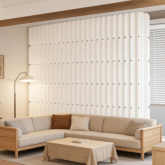 Foldable Paper Room Divider - Portable Accordion Privacy Screen, Freestanding Partition for Living Room & Home Office, Easy to Assemble as Room Divider or Backdrop Wall (H78.7in * L157.5in)