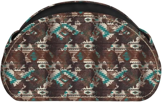 Aztec Cow Spot Print Remote Control Holder with 5 Compartments, Office Desk Organizers Couch/TV Stand/Nightstand Accessory-Desktop Space Saver,Remote Control Caddy