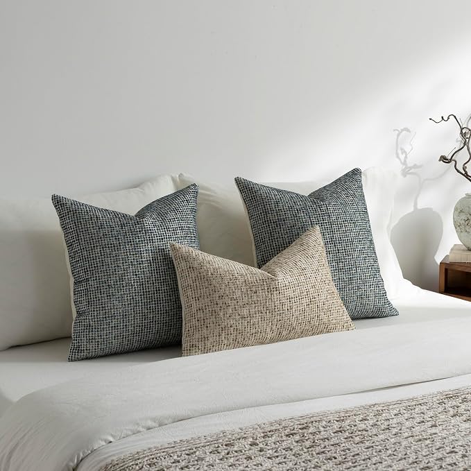 Pack of 1 Neutral Lumbar Pillow Covers 12x20 Boho Textured Dots Stripe Chenille Rectangular Decorative Throw Pillow Cases Accents for Living Room Couch Bed Farmhouse Home Decor, Taupe