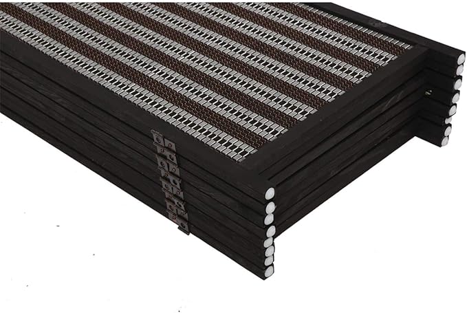 Legacy Decor 6 Panel Black Color Wood and Bamboo Weave Room Divider