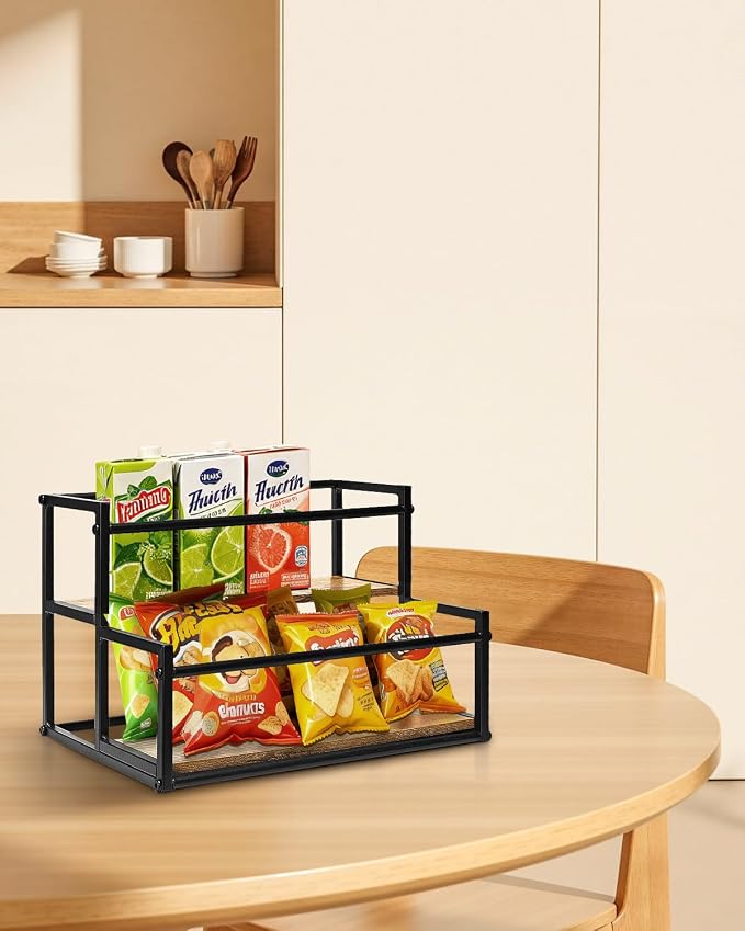 Okydoky 2-Tier Coffee Syrup Rack Holds 8 Bottles - Sturdy Stand for Coffee Bar, Kitchen & Beverage Station, Universal Holder for Syrup, Sauce & Wine Bottles