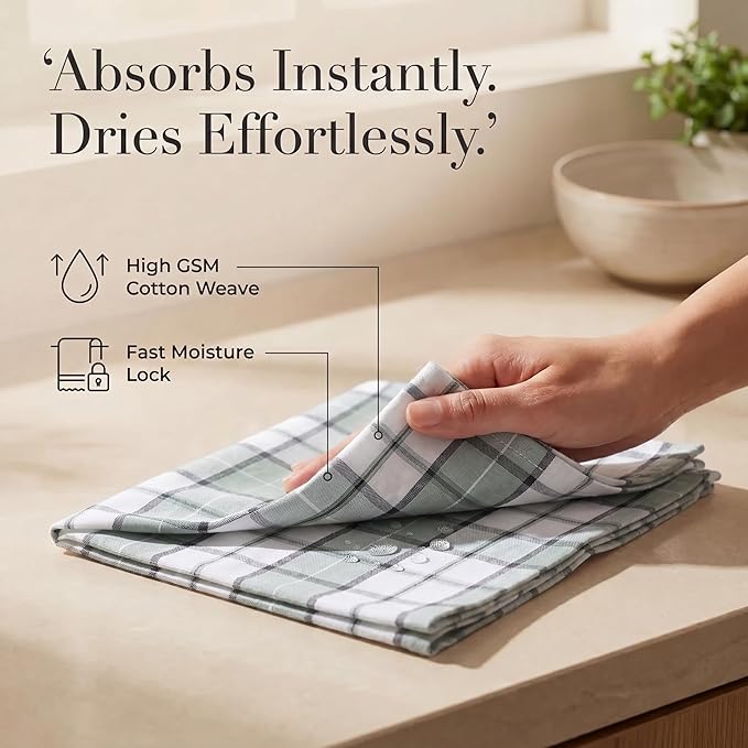 Urban Villa Cloth Napkins 100% Cotton Highly Absorbent Washable Reusable Premium Dinner Napkins Ideal for Gifts for Mothers Day Hotel Farmhouse Parties - Majestic Checks (20" x 20", Set of 12)