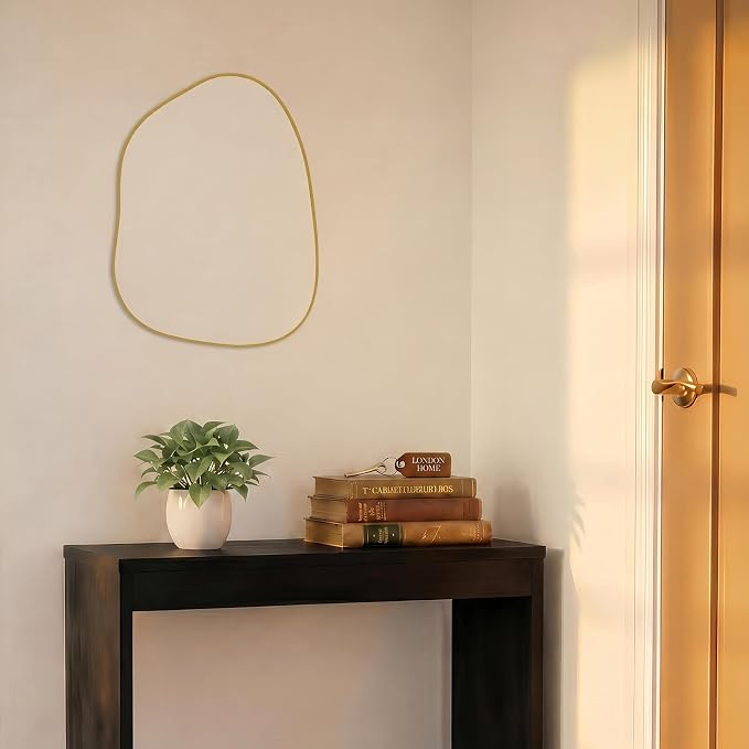 PERFNIQUE Irregular Wall Mirror Asymmetrical Mirror, 16''x12'' Small Gold Mirror for Bathroom Bedroom Living Room Entryway, Decorative Modern Wall Decor, Wall Mounted (Gold, 16''x12'')