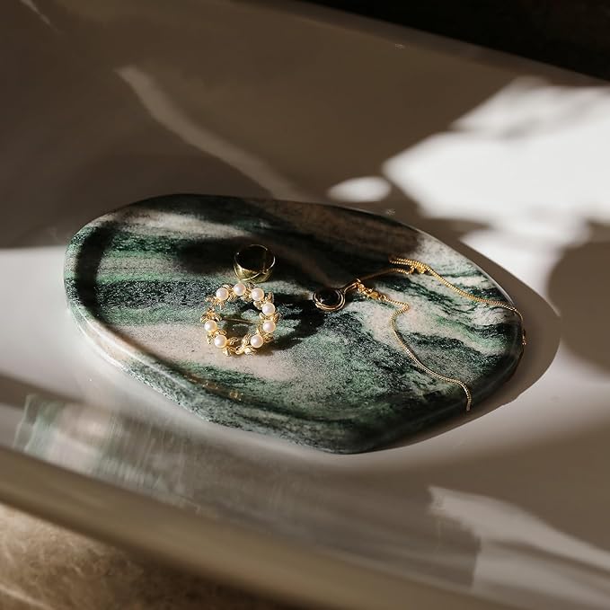 Natural Marble Cloud Shape Jewelry Tray, Key Tray For Entryway Table, Jewelry Dish Trinket Tray for Home Décor, Ring Holder for Women Gift