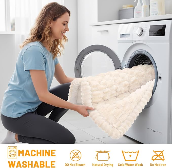Smiry Couch Covers for Dogs Washable, Non Slip Fuzzy Pet Couch Covers for Sofa, Soft Thick Sofa Slipcovers Furniture Protector Pet Friendly (Cream, 27.6" x 88")