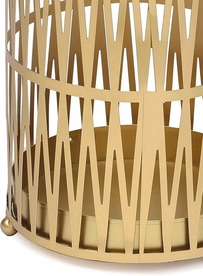 Joveco Umbrella Racks- Gold Metal Round Umbrella Stand Holder with Drip Tray for Home Entryway- Free Standing Holders for Canes Walking sticks and Hiking Poles (Gold Chevron)