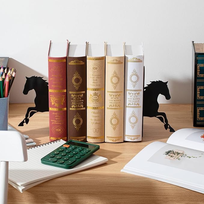 Marspark Horse Metal Bookends for Shelves Black Horse Book Ends Bookshelf Decorative Objects Home Desk Bookshelf Office Decor Gifts for Women
