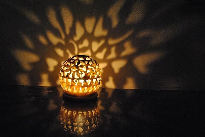 Marble Soapstone Round Tea Light Candle Holder - Perfect Handmade for Gifting, Decorative Home and Office Decor Perfect use for Temple