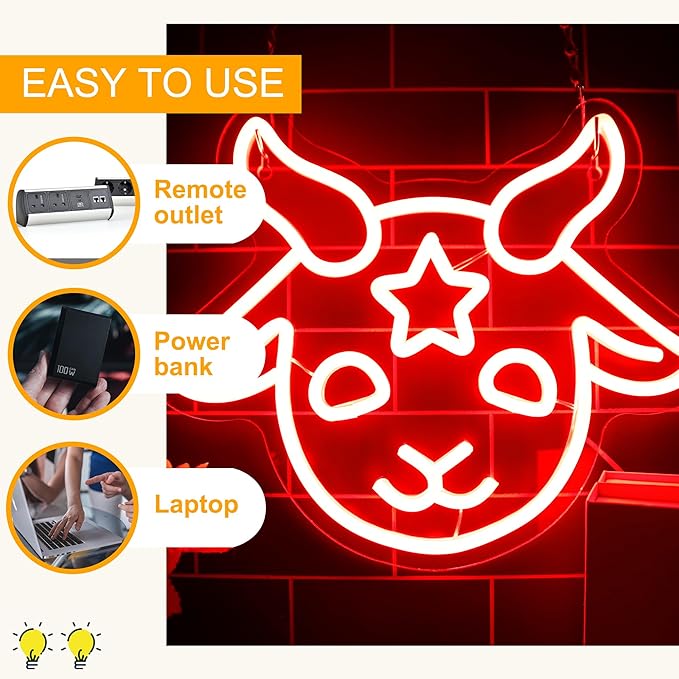 Allball Baphomet Neon Sign, Dimmable LED Signs Gothic Satan Sigil Halloween Neon Signs for Wall Decor, Lamb Demons Neon Light Signs, USB Powered for Halloween Home Bedroom Dorm College Party
