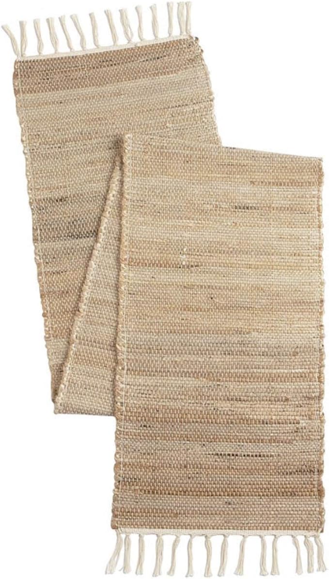 The Home Talk Jute Cotton Hand Woven Table Runner/Placemats (Table Runner, Natural, 13" x 108")