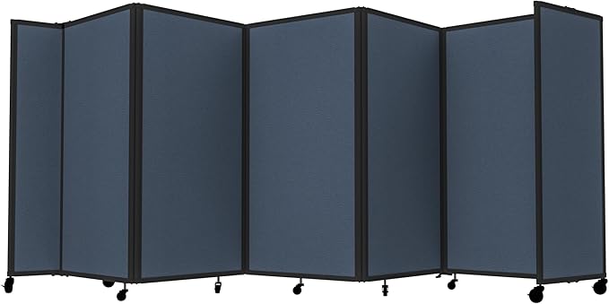 Versare Room Divider 360 Portable Wall Partition | Folding Panels | Large Freestanding Divider | Locking Wheels | Temporary Room Separator