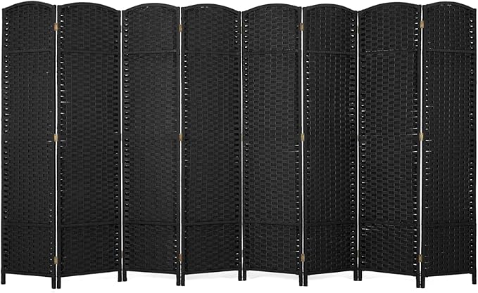 Room Divider 8 Panel 5.6 FT Tall Privacy Screen Waterproof Wood Frame Partition Room Dividers and Folding Privacy Screens Freestanding Wall Divider Indoor and Outdoor for Portable Room Separation