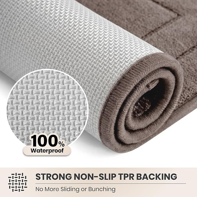 PURRUGS Dirt Trapping Door Mat 24" x 59", Non-Slip/Skid Machine Washable Entryway Rug, Dog Doormat, Super Absorbent Welcome Mat for Muddy Wet Shoes and Paws, Grayish Brown