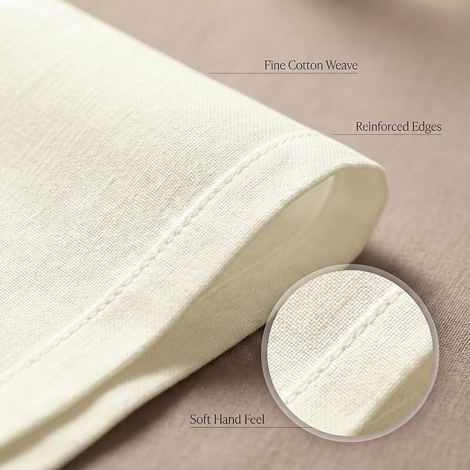 Urban Villa Cloth Napkins 100% Cotton Highly Absorbent Washable Durable Reusable Premium Dinner Napkins Ideal for Gifts for Mothers Day Hotel Farmhouse Parties - Off White (20" x 20", Set of 12)