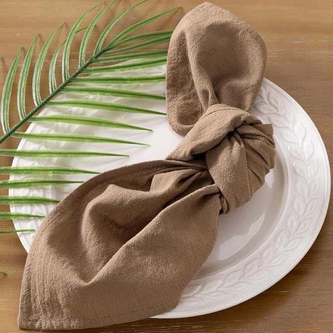 Socomi Cloth Napkins Nude Summer Washable Reusable Bulk Linen Cotton Napkins Set of 10 17"x17" for Wedding Party Bridal Baby Shower Birthday Dining Table Decorations