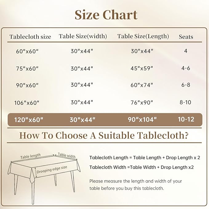 Beige Gingham Tablecloth, Neutral Checkered Table Cloth Cotton Linen Fabric, Washable Wrinkle Free Tan Buffalo Plaid Table Cover for Farmhouse, Dining, Kitchen Party 60"x120" Rectangle
