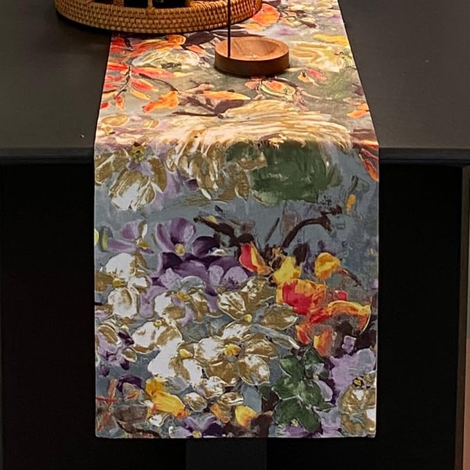 Green Table Runner, Cotton Polyester Blend Decorative Table Runner, Washable Waterproof Spill-Proof Table Decor for Dining, Home, Kitchen, Wedding, Farmhouse, Party 12x36 Inch