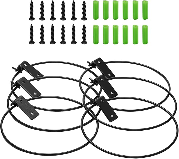 6 Pack 6 inch Durable Metal Plant Holder, Wall Mounted Wall Planters Heavy Duty Hangers, Versatile Planter Hooks for Indoor/Outdoor Gardening Enthusiasts(Foldable)