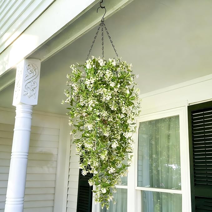 Waipfaru 8pcs Fake Hanging Plants, Artificial Hanging Flowers Faux Ivy Pothos Vines Greenery for Wall Home Bedroom Living Room Aesthetic Kitchen Office Aesthetic Kitchen Indoor Outdoor Decor