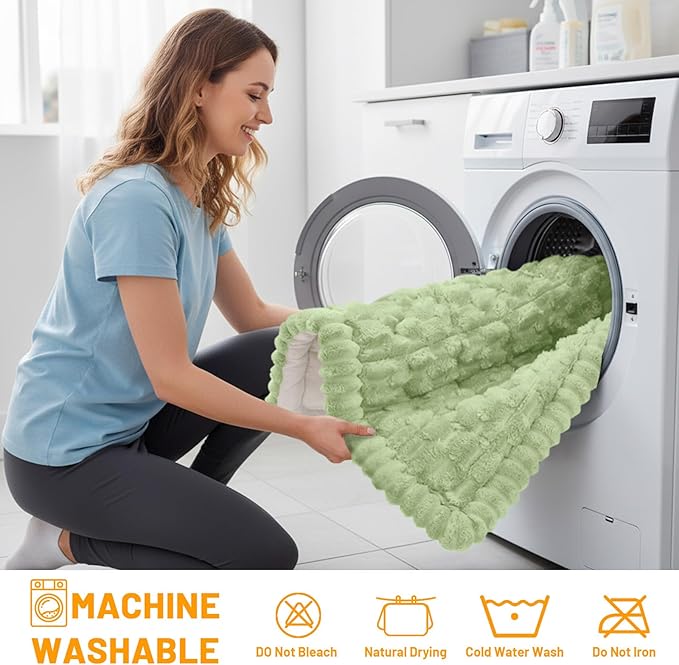 Smiry Couch Covers for Dogs Washable, Non Slip Fuzzy Pet Couch Covers for Sofa, Soft Thick Sofa Slipcovers Furniture Protector Pet Friendly (Sage Green, 27.6" x 70.9")