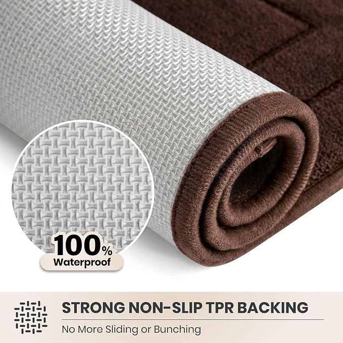 PURRUGS Dirt Trapping Door Mat 24" x 59", Non-Slip/Skid Machine Washable Entryway Rug, Dog Doormat, Super Absorbent Welcome Mat for Muddy Wet Shoes and Paws, Brown