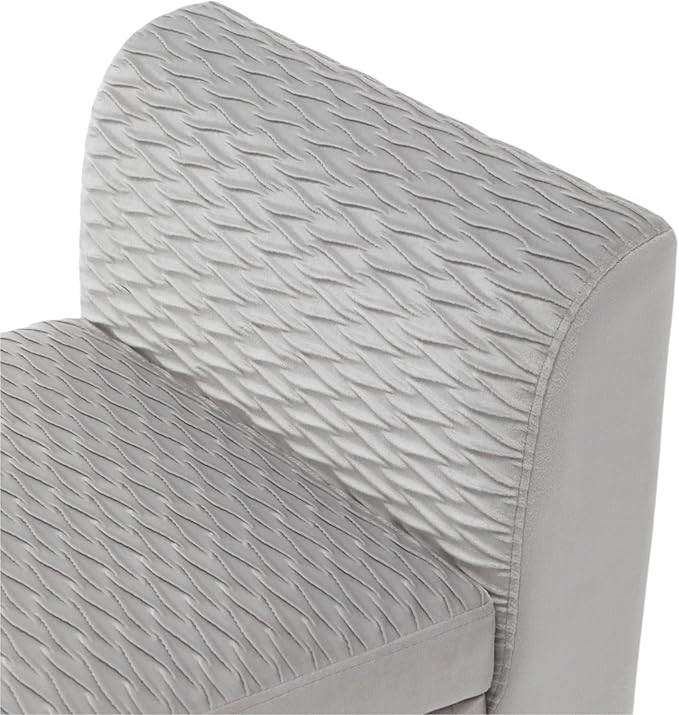 Alunaune Modern Velvet Storage Bedroom Bench End of Bed Bench, Upholstered Armed Entryway Bench Ottoman Settee for Living Room-Grey