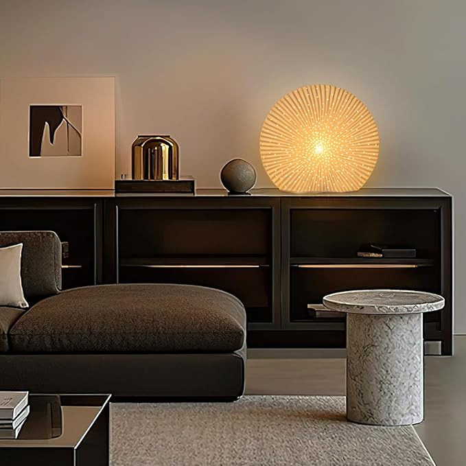 10.5"Modern Ceramic Table Lamp,White bedside table lamp, night Lamp,Decorative Lamp,Ambient lighting,Artistic lamp,Suitable for living room, bedroom, entrance, Kitchens, Corded, Bulb Included