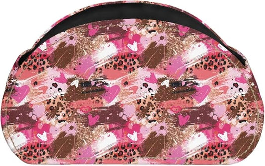 Graffiti Heart Leopard Remote Control Holder with 5 Compartments, Office Desk Organizers TV Stand Decor/Bedside Table Accessory Remote Caddy, Storage for Cosmetic Brushes