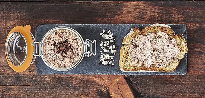 Le Parfait Super Terrine 500mL (16oz) Zero Waste Eco-Friendly Glass Canning Jar, Airtight Rubber Seal & Wire Bail Lid, BPA-Free, Water Bath Safe for Food Storage & Preserving, Made in France