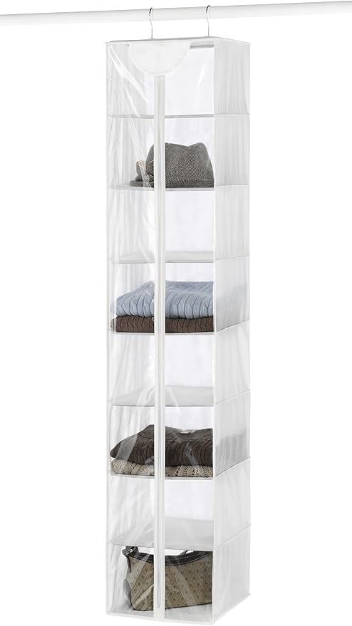 Whitmor Crystal Clear Hanging Sweater Bag - White