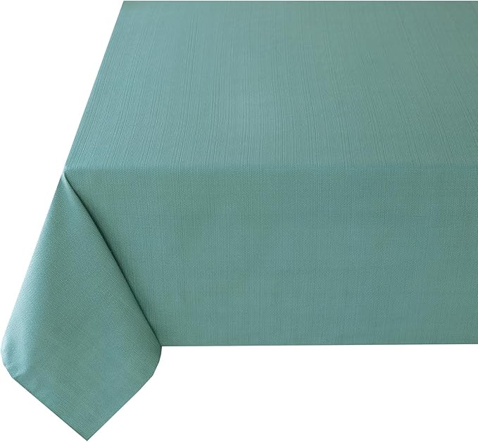 Benson Mills Cameron Textured Fabric Table Cloth, for Everyday Home Dining, Parties, Weddings & Spring Holiday Tablecloths (60" x 84" Rectangular, Nile Blue)