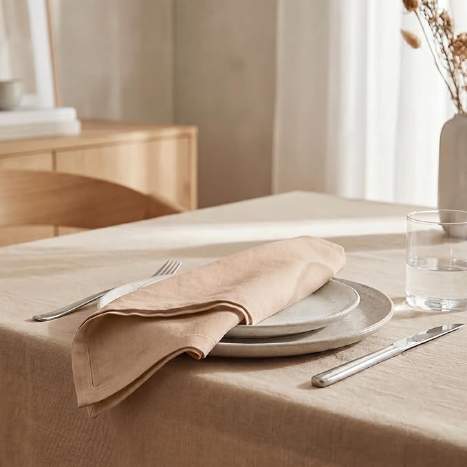 Urban Villa Cloth Napkins 100% Cotton Highly Absorbent Washable Durable Reusable Premium Dinner Napkins Ideal for Gifts for Mothers Day Hotel Farmhouse Parties - Taupe (20" x 20", Set of 12)