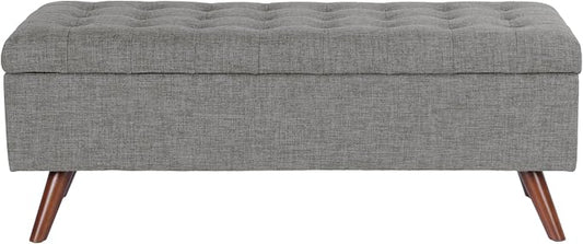 HomePop Modern Tufted Storage Bench - Medium Gray