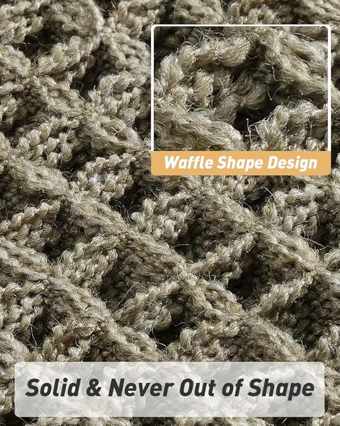AMOAMI Upgraded Waffle Runner Rug Super Absorbent Non Slip Bath Mats for Bathroom Floor Washable Bathroom Runner Rug with Tassels, Ideal for Hallway Bedroom Laundry Room, Green, 2' x 6'(24" x 72")