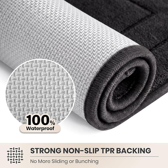 PURRUGS Dirt Trapping Door Mat 20" x 31.5", Non-Slip/Skid Machine Washable Entryway Rug, Dog Doormat, Super Absorbent Welcome Mat for Muddy Wet Shoes and Paws, Charcoal