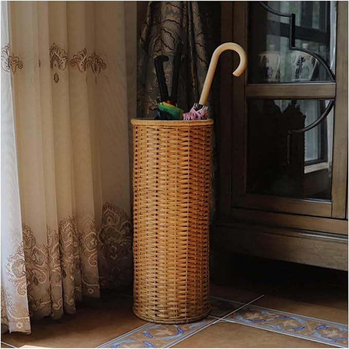 Umbrella Stand Bamboo Rattan Umbrella Stand Umbrella Rack Multifunctional Umbrella Storage Bucket and Umbrella Basket Shelf Bucket