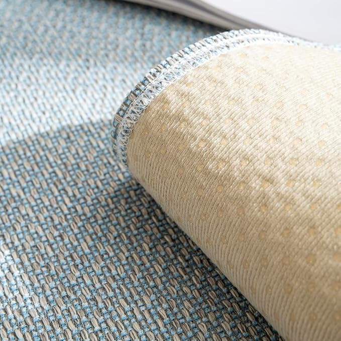 vctops Rustic Linen Textured Couch Sofa Cover Solid Color Non Slip Sectional Couch Covers Soft Sofa Slipcover for Dogs, Children, Pets Furniture Protector (Light Blue,28"x28")