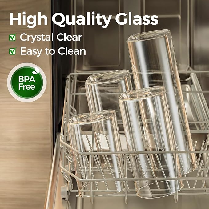 6-Pack Square Glass Pantry Storage Containers with Lids, Airtight Stackable Pantry Organization and Storage Set (1.9/1.2/0.6 Qt) for Snacks, Cereal & Coffee