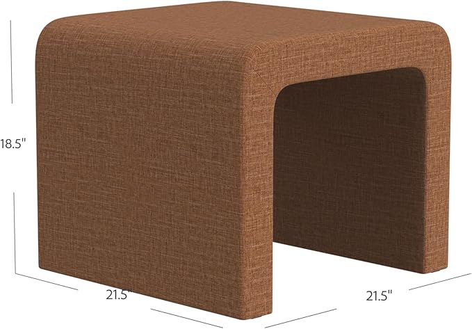 Spatial Order Modern Arch Chenille Ottoman | HomePop Home Décor | Ottoman for Living Room & Bedroom - Orange Rust