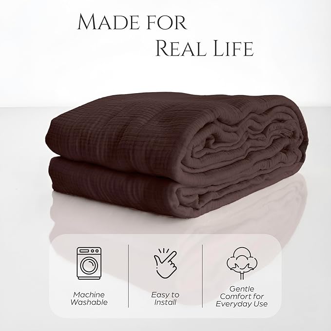 Oversize Gauze Couch Cover %100 Pure Cotton, Natural Couch Covers for 4 Seater, Sectional Sofa, Extra Large 4 Layered Muslin Fabric, Cloud Like Washable Couch Cover (Brown, 95x165" / 240x420 cm)