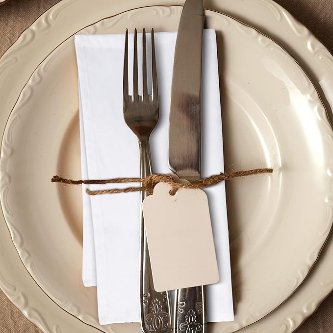 Urban Villa Cloth Napkins 100% Cotton Highly Absorbent Washable Durable Reusable Premium Dinner Napkins Ideal for Gifts for Mothers Day Hotel Farmhouse Parties - White (18" x 18", Set of 12)