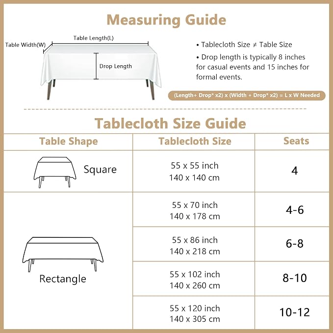 MYSKY HOME Table Cloth for Rectangular, Waterproof Tablecloth, Soft Cotton Indoor/Outdoor Tablecloths, Wrinkle Free Table Cloth Heavy Duty Rectangle Table Cloths for Parties & Dining Use, 55"X55"