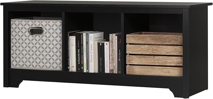 South Shore Vito Cubby Storage Bench Pure White