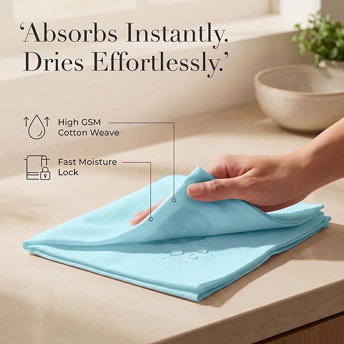 Urban Villa Cloth Napkins 100% Cotton Highly Absorbent Washable Durable Reusable Premium Dinner Napkins Ideal for Gifts for Mothers Day Hotel Farmhouse Parties - Aqua (20" x 20", Set of 12)