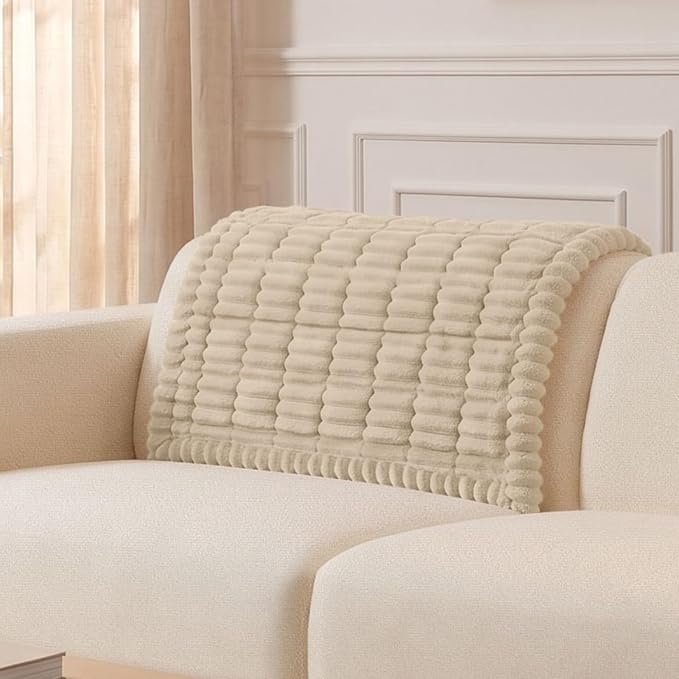 Smiry Couch Cover for Dogs, Non Slip Washable Sofa Protector for Pets, Soft Furniture Cover for Pet, Stylish Sofa Covers, Cozy Protect Against Fur, Dirt & Everyday Messes (Apricot, 35.4" x 35.4")