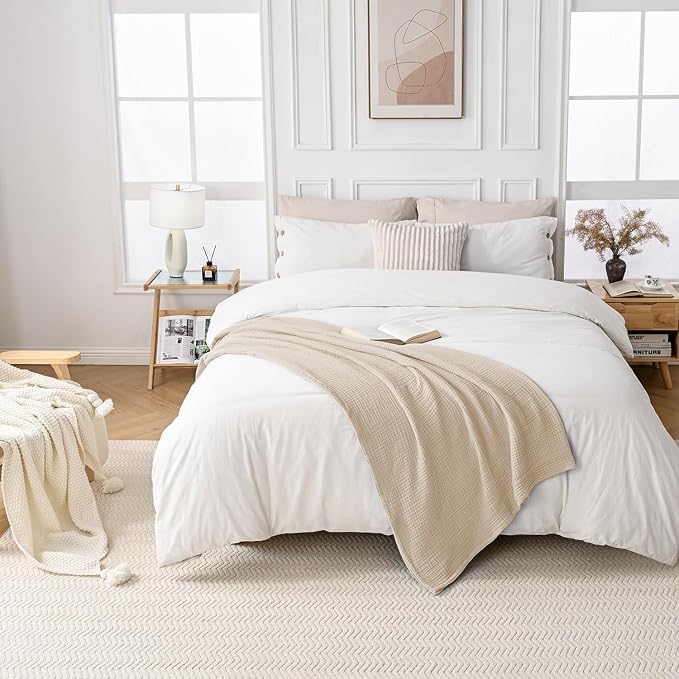 Esterra Muslin Blanket Twin Size Cozy Soft Lightweight Pre-Washed Cotton Blanket, All Season Breathable 4-Layer Gauze Blanket Throw for Couch Bed, Neutral, 66x90 Inches