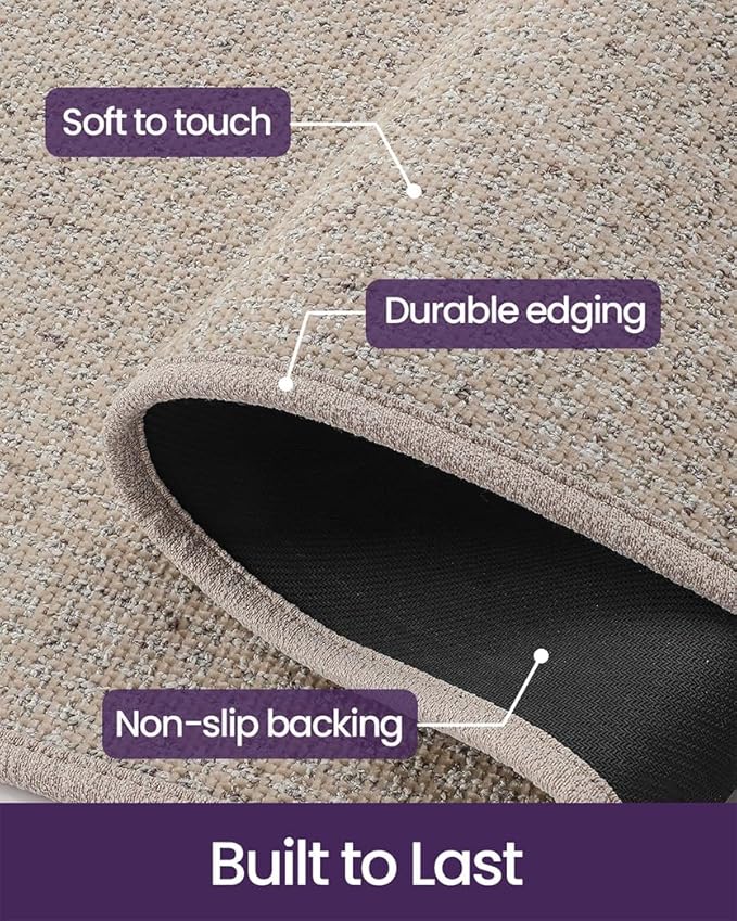 DEXI Hallway Runner Rug 3x10, Non Slip Low Pile Entryway Rug Runners with Rubber Backing, Dirt Trapping Hallways Floor Carpet for Indoor Hall Kitchen Bedroom Bathroom Laundry Room, Beige